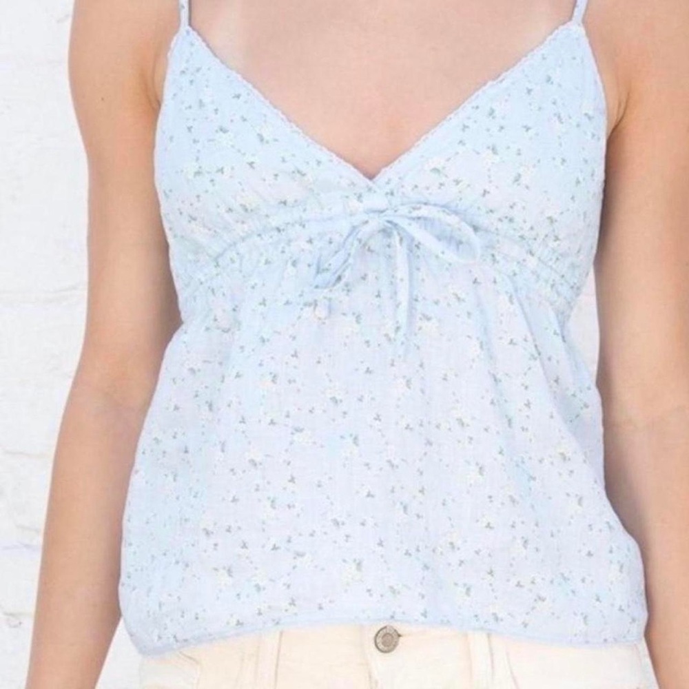 Brandy Melville Light Blue Floral Tank